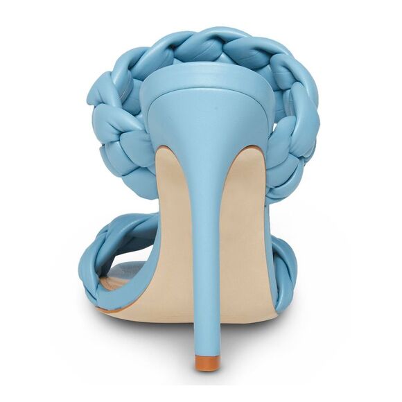 NWT STEVE MADDEN Womens Light Blue Kenley Stiletto Slip On Heeled Sandal 7 M - Picture 2 of 5